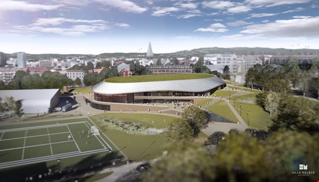 3D-modell av Jordal Amfi sett utenfra
