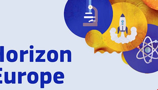 Kunst for å illustrere forskning med teksten "Horizon Europe"